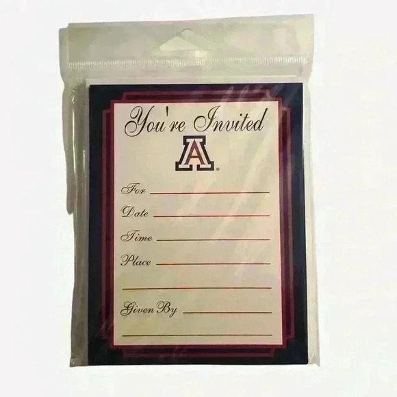 University of Arizona Wildcats Party Invitations Set of two - Picture 1 of 1
